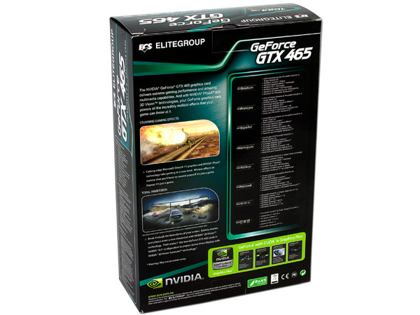 Tarjeta de Video ECS NVIDIA GeForce GTX 465, 1GB DDR5, Mini HDMI. Puerto PCI Express 2.0