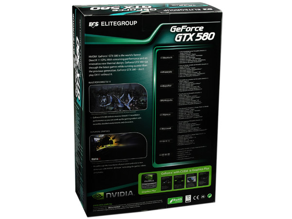 Tarjeta de Video ECS NVIDIA  GeForce GTX 580, 1536MB DDR5, Mini HDMI, Dual-Link DVI, Puerto PCI Express 2.0