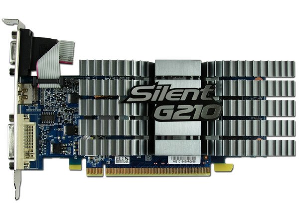 Tarjeta de Video ECS NVIDIA GeForce Silent G210, 512MB DDR2 (1GB T.C.), HDMI. Puerto PCI Express 2.0