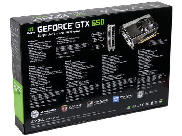 Tarjeta de Video EVGA NVIDIA GeForce GTX 650, 1 GB GDDR5, Mini HDMI, DVI, Puerto PCI Express 3.0.