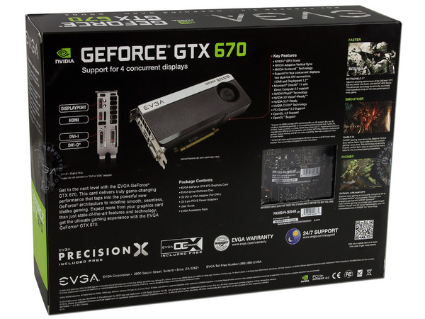 Tarjeta de Video EVGA NVIDIA GeForce GTX 670, 2 GB GDDR5, Display-Port, HDMI, DVI,  Puerto PCI Express 3.0.