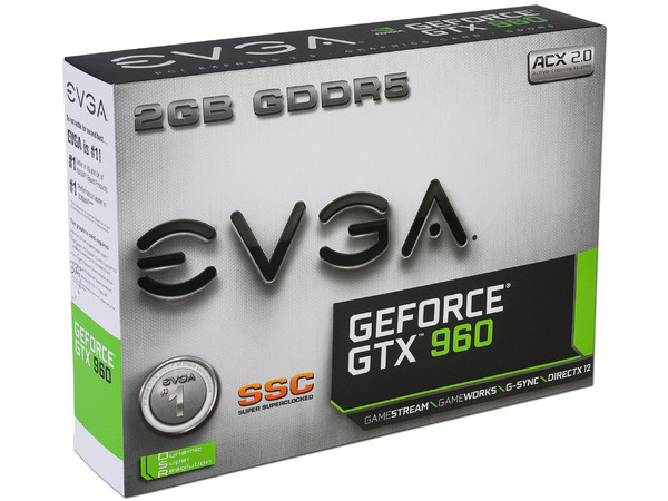 Tarjeta de Video EVGA NVIDIA GeForce GTX 960 Super SC, 2 GB GDDR5, DisplayPort, HDMI, DVI, Puerto PCI Express 3.0.