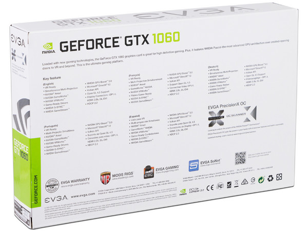 Tarjeta de Video NVIDIA GeForce GTX 1060 EVGA SC GAMING, 3GB GDDR5, 1xHDMI, 1xDVI, 3xDisplayPort, PCI Express x16 3.0.