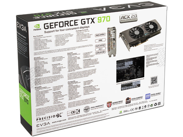 Tarjeta de Video EVGA NVIDIA GTX 970 SSC, 4GB DDR5, DisplayPort, HDMI, DVI, Puerto PCI Express 3.0.