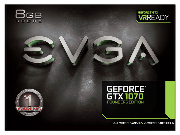 Tarjeta de Video EVGA NVIDIA GTX 1070 FOUNDERS EDITION, 8GB GDDR5, DisplayPort, HDMI, DVI, Puerto PCI Express 3.0