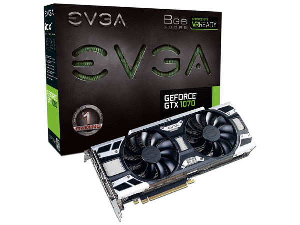 Tarjeta de Video NVIDIA GeForce GTX 1070 EVGA Gaming, 8GB GDDR5, 1xHDMI, 1xDVI, 3xDisplayPort, PCI Express 3.0.