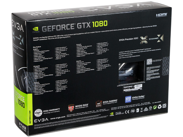 Tarjeta de Video NVIDIA GeForce GTX 1080 EVGA FTW2 DT GAMING, 8GB GDDR5X, 1xHDMI, 1xDVI, 3xDisplayPort, PCI Express x16 3.0