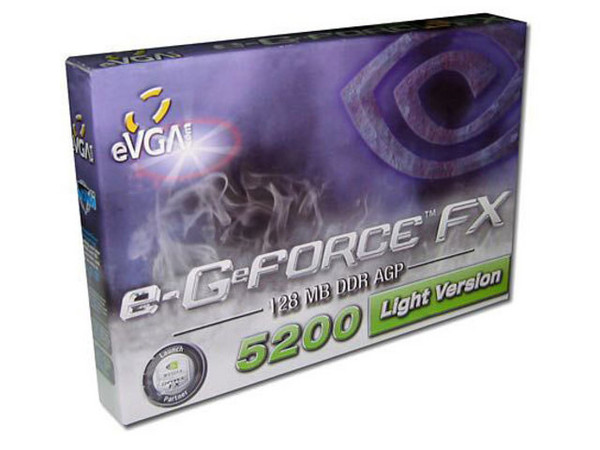 T. de Video eVGA GeForce FX 5200 Light con 128MB DDR, AGP 8x, DVI y Salida a TV