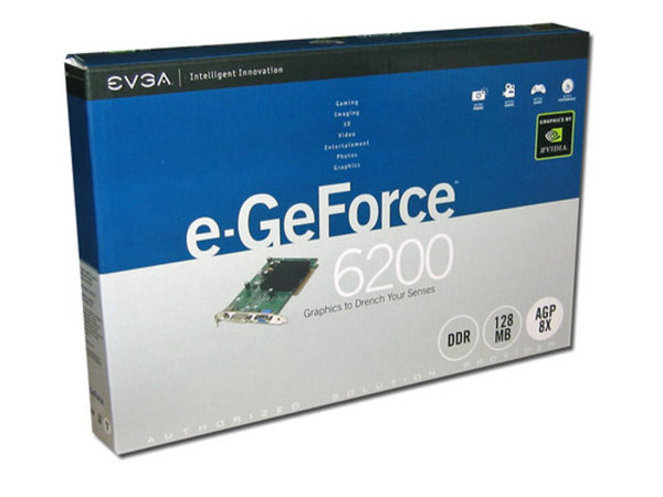 T. de Video eVGA GeForce 6200 con 128MB, AGP 8x y Salida a TV.