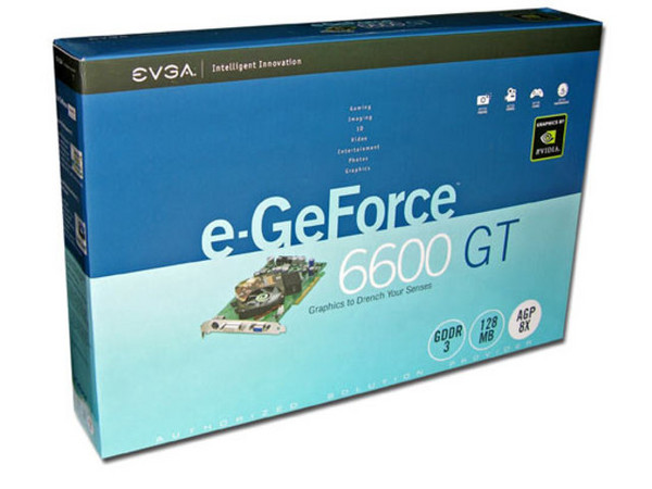 T. de Video eVGA GeForce 6600GT con 128MB DDR3, AGP 8x y Salida a TV