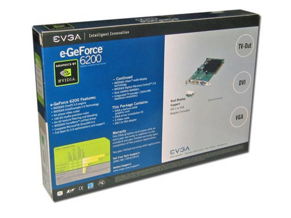 T. de Video eVGA GeForce 6200 con 256MB, AGP 8x y Salida a TV.