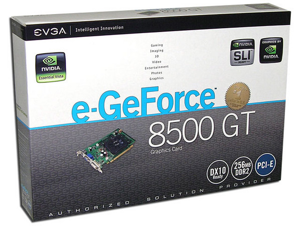 Tarjeta de Video EVGA NVIDIA GeForce 8500GT, 256MB DDR2, Salida a TV, 100% compatible con DirectX 10. Puerto PCI Express 16x
