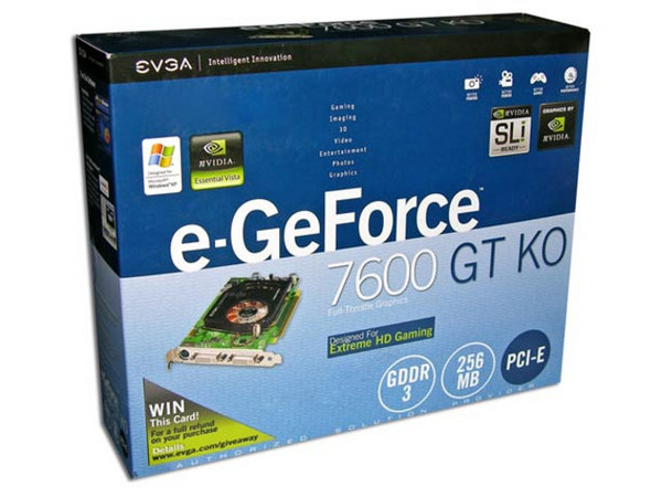 T. de Video EVGA GeForce 7600GT con 256MB DDR3, Salida a TV. Puerto PCI Express x 16