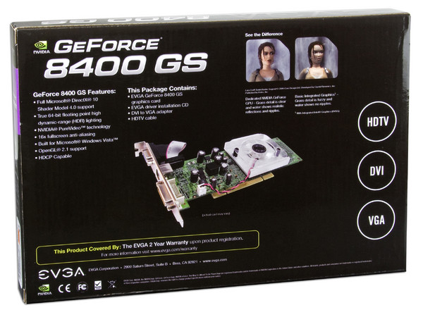Tarjeta de Video EVGA NVIDIA GeForce 8400 GS, 512MB DDR2, Salida a TV. Puerto PCI