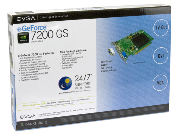 Tarjeta de Video EVGA NVIDIA GeForce 7200 GS, 512MB DDR2, Salida a TV, Puerto PCI Express 16x