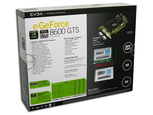 Tarjeta de Video EVGA NVIDIA GeForce 8600GTS Superclocked, 512MB DDR3, Salida a TV, 100% compatible con DirectX 10. Puerto PCI Express 16x