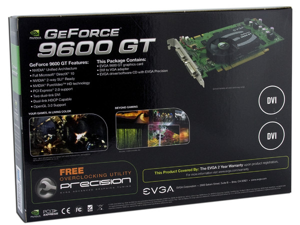 Tarjeta de Video EVGA NVIDIA GeForce 9600 GT Low Power Edition, 512MB DDR3, Salida a TV, DirectX 10. Puerto PCI Express 2.0