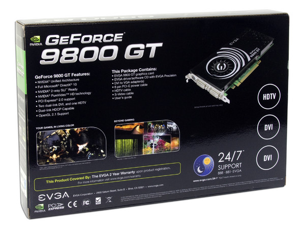 Tarjeta de Video eVGA NVIDIA GeForce 9800 GT, 512MB DDR3. Puerto PCI Express 2.0
