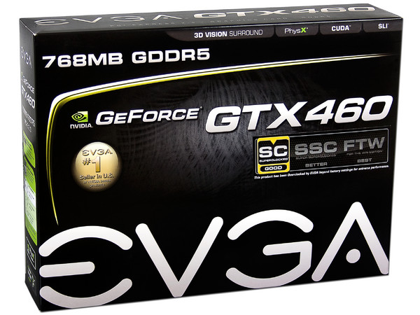 Tarjeta de Video EVGA NVIDIA GeForce GTX 460 SuperClocked, 768MB DDR5. Puerto PCI Express 2.0