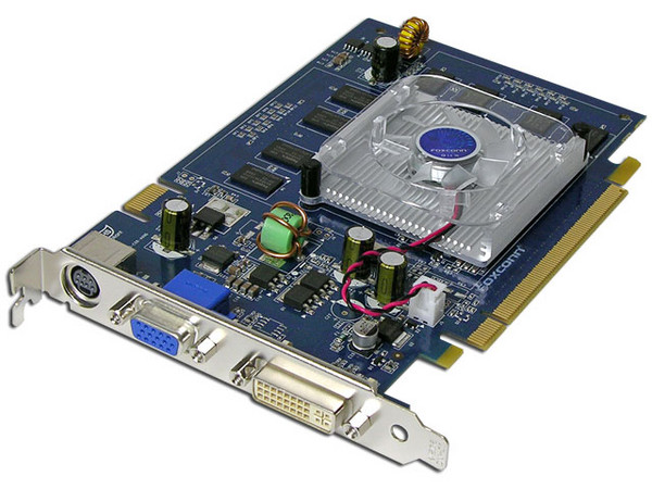T. de Video Foxconn GeForce 7300GT con 256MB DDR2, DVI y Salida a TV. Puerto PCI Express x 16