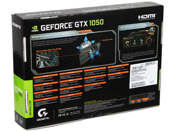 Tarjeta de Video NVIDIA Gigabyte GeForce GTX 1050 D5, 2GB GDDR5, 1xHDMI, 1xDVI, 1xDisplayPort, PCI Express x16 3.0