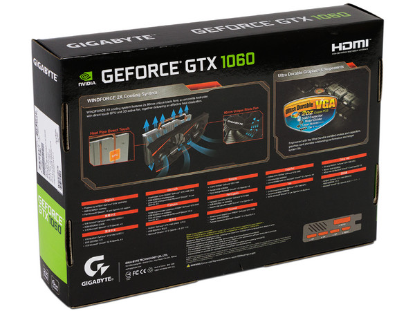Tarjeta de Video NVIDIA GeForce GTX 1060 Gigabyte Windforce OC, 6GB GDDR5, 1xHDMI, 1xDVI, 3xDisplayPort, PCI Express x16 3.0