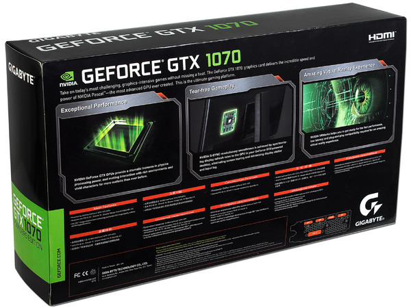 Tarjeta de Video NVIDIA Gigabyte GeForce GTX 1070 Founders Edition, 8GB GDDR5, 1xHDMI, 1xDVI, 3xDisplayPort, PCI Express x16 3.0