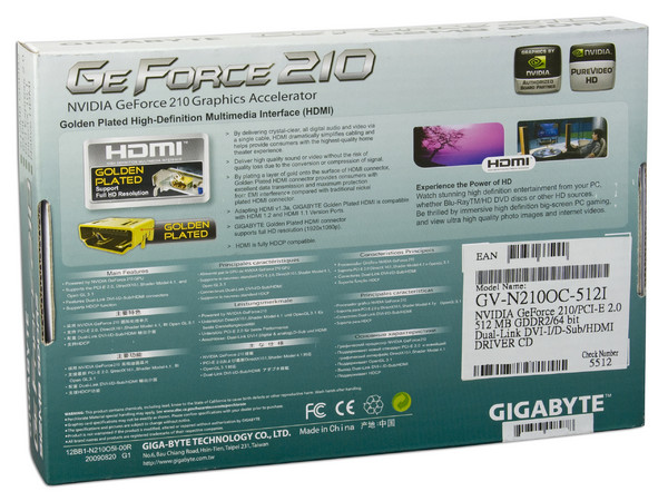 Tarjeta de Video Gigabyte NVIDIA GeForce 210, 512MB DDR2, HDMI. Puerto PCI Express 2.0
