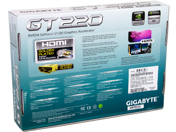 Tarjeta de Video Gigabyte NVIDIA GeForce GT 220, 1GB DDR3, HDMI, DVI. Puerto PCI Express 2.0