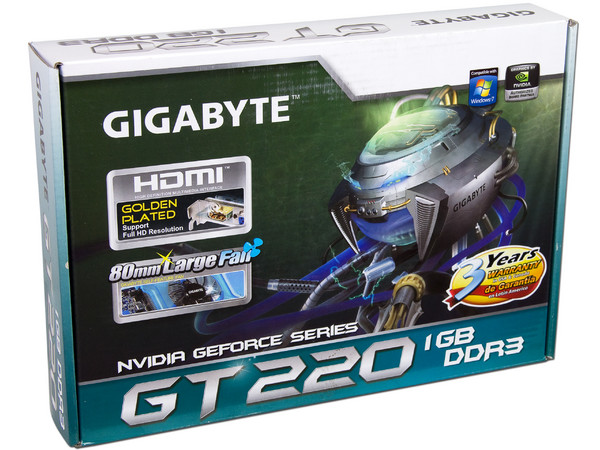 Tarjeta de Video Gigabyte NVIDIA GeForce GT 220, 1GB DDR3, HDMI, DVI. Puerto PCI Express 2.0