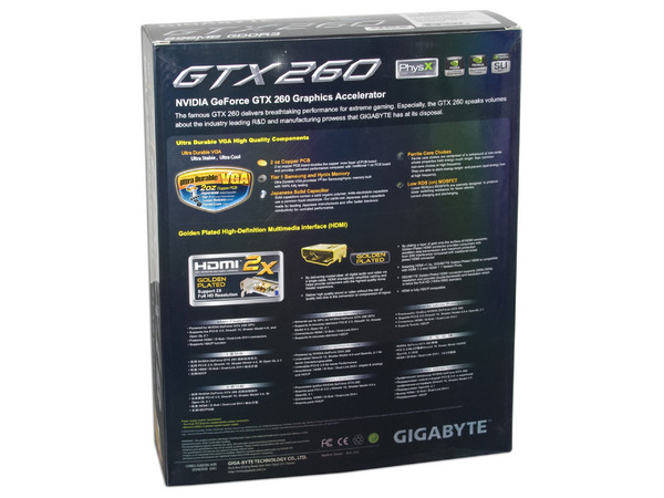 Tarjeta de Video Gigabyte NVIDIA GeForce GTX 260, 896MB DDR3. Puerto PCI Express 2.0