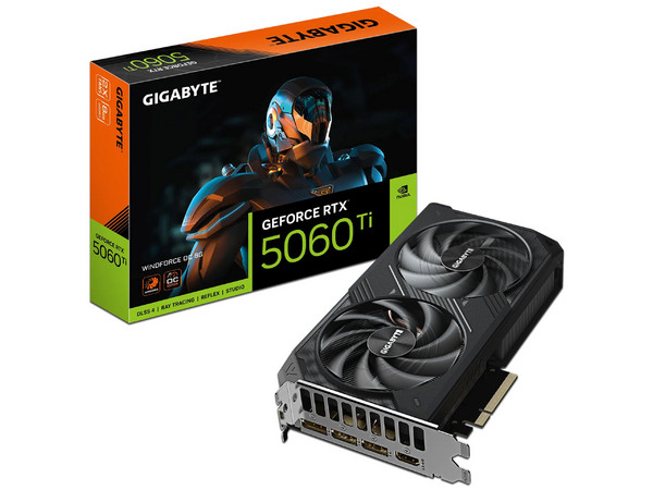 Tarjeta de Video NVIDIA GeForce RTX 5060 Ti GIGABYTE WindForce OC, 8GB GDDR7, 1xHDMI, 3xDisplayPort, PCI Express x16 5.0