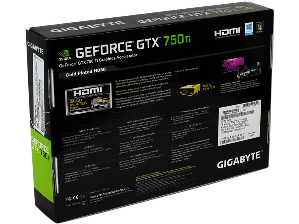 Tarjeta de Video NVIDIA Gigabyte GeForce GTX 750 Ti, 2GB GDDR5, PCI Express 3.0