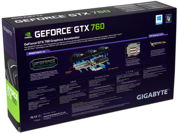 Tarjeta de Video Gigabyte NVIDIA GeForce GTX 760 OC Version, 2 GB GDDR5, DisplayPort, HDMI, DVI, Puerto PCI Express x16 3.0.