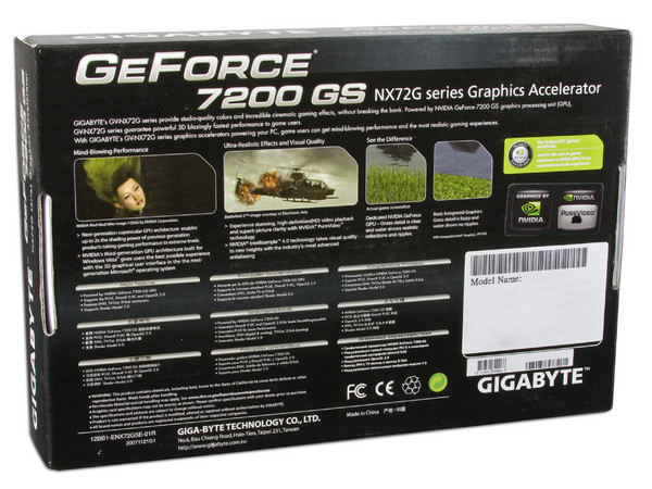 Tarjeta de Video GIGABYTE NVIDIA GeForce 7200 GS, 256MB (512MB con Turbocache) DDR2, Salida a TV, Puerto PCI Express x16