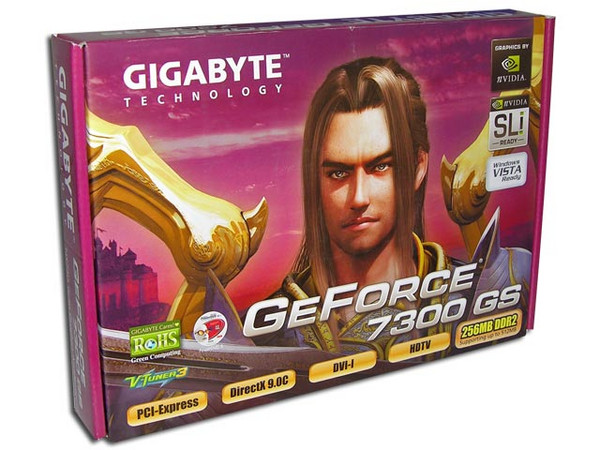 T. de Video Gigabyte GeForce 7300 GS con 256MB DDR2, DVI y Salida a TV. Puerto PCI Express x 16