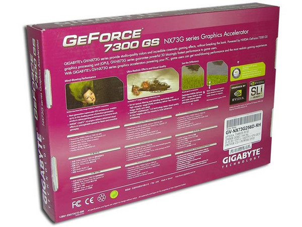 T. de Video Gigabyte GeForce 7300 GS con 256MB DDR2, DVI y Salida a TV. Puerto PCI Express x 16