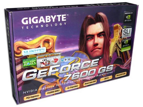 T. de Video GigaByte GeForce 7600GS con 256MB DDR2, Salida a TV. Puerto PCI Express x 16