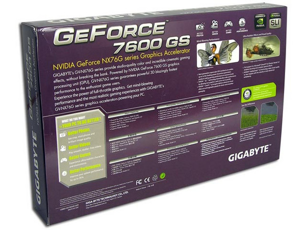 Tarjeta de Video Gigabyte GeForce 7600 GS con 512MB DDR2, DVI y Salida a TV. Puerto PCI Express x 16