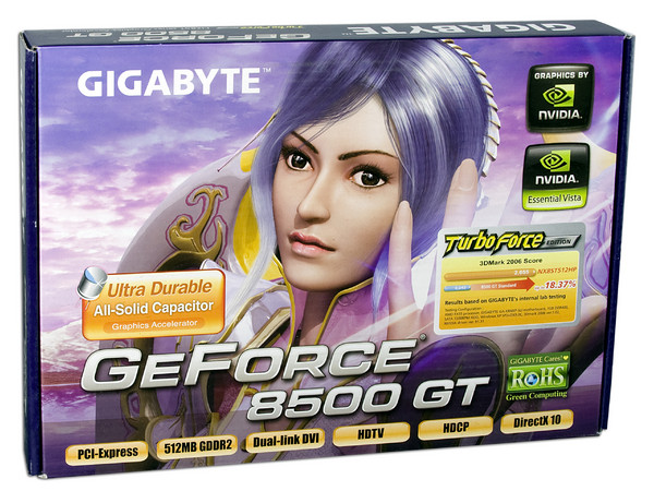 Tarjeta de Video GIGABYTE NVIDIA GeForce 8500GT, 512MB DDR2, Salida a TV. Puerto PCI Express x16