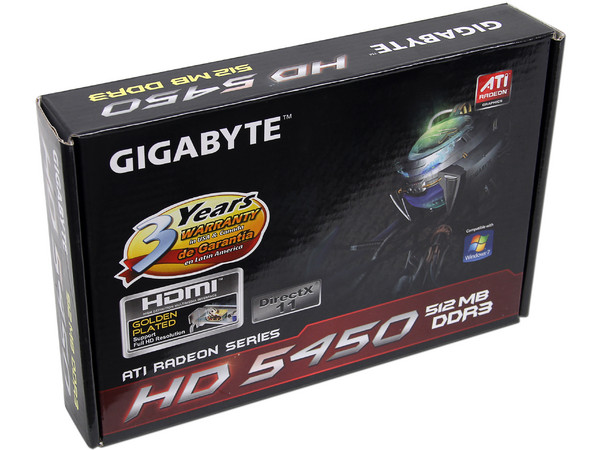 Tarjeta de Video Gigabyte Radeon HD 5450, 512MB DDR3, HDMI, DVI, DirectX 11, Puerto PCI Express 2.1