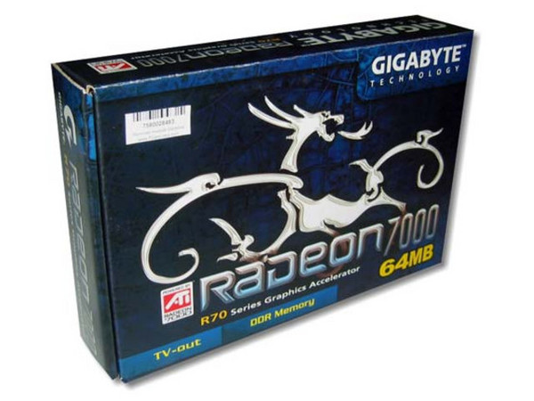 T. de Video GigaByte, AGP 2X/4X, ChipSet Radeon 7000 con 64MB, Salida a TV.