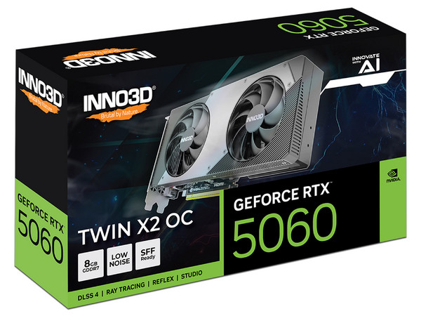 Tarjeta de Video NVIDIA INNO3D GeForce RTX 5060 NVIDIA, 8GB GDDR7, 1xHDMI, 3xDisplayPort.
