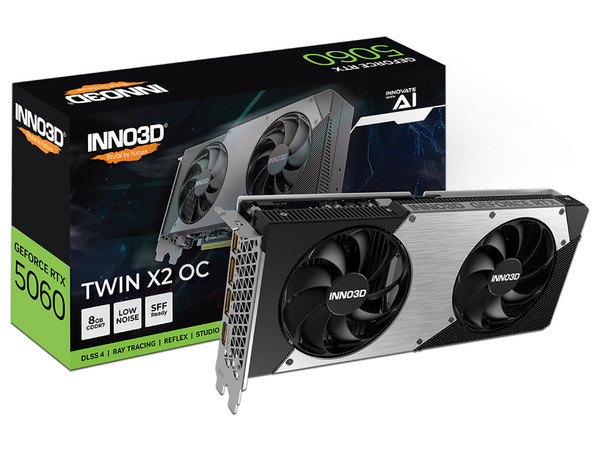 Tarjeta de Video NVIDIA INNO3D GeForce RTX 5060 NVIDIA, 8GB GDDR7, 1xHDMI, 3xDisplayPort.