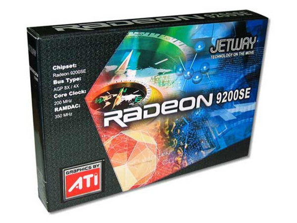 T. de Video JETWAY ATI Radeon 9200SE con 128MB DDR, Salida a TV, AGP 8X/4X.