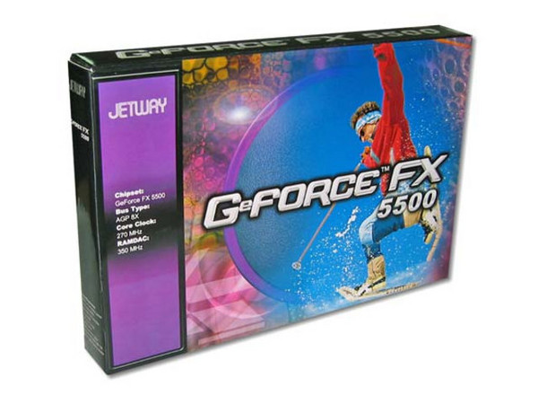 T. de Video JETWAY nVidia FX 5500 con 256MB DDR, Salida a TV, AGP 8X.