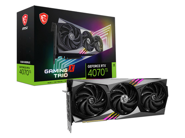 Tarjeta de Video NVIDIA GeForce RTX 4070 Ti MSI GAMING X TRIO 12G, 12GB GDDR6X, 1xHDMI, 3xDisplayPort, PCI Express 4.0.