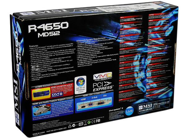 Tarjeta de Video MSI ATI HD R4650, 512MB DDR2, DirectX 10.1, Puerto PCI Express x16