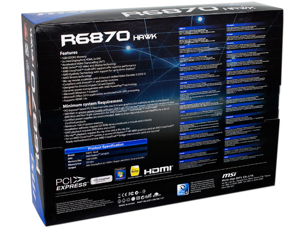 Tarjeta de Video MSI AMD Radeon R6870 Hawk, 1GB GDDR5, DirectX 11, Mini DisplayPort, HDMI, Dual DVI, Puerto PCI Express 2.1