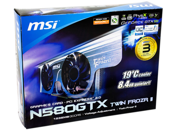 Tarjeta de Video MSI NVIDIA GeForce N580GTX, Twin Frozr II, 1536MB DDR5, DirectX 11, Mini HDMI, Dual DVI, Puerto PCI Express 2.0